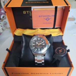 🔥Stuhrling Depthmaster Heritage 883H Automatic Stainless Men's Diver Watch 🔥